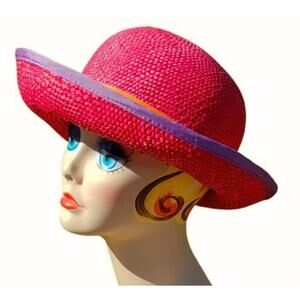 Statement Derby Hat • Bold Colorblock Straw • Resort / Race Day Ready